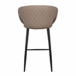 Set of 2 Counter Stool with PU Seat and Black Metal Legs