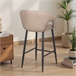 Set of 2 Counter Stool with PU Seat and Black Metal Legs