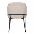 Set of 2 Dining Chair with Fabric Seat and Black Metal Frame