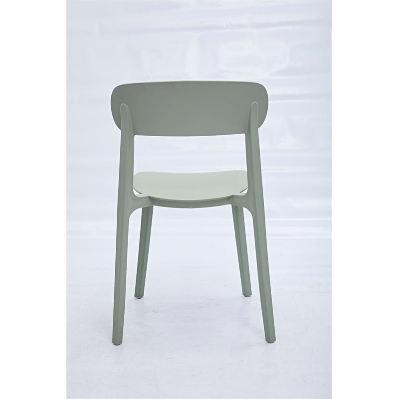 Moss Green Midcentury Polypropylene Side Chair Set of 4