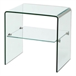 Clear 12 mm Tempered Glass Modern End Table with Shelf