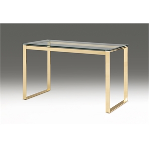 Tempered Glass Top Vanity/office Desk With Gold Stainless Steel Legs