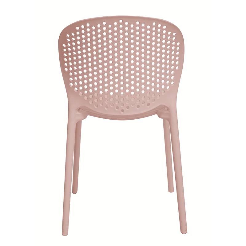 Midcentury Plastic Side Chair in Light Pink (Set of 4)