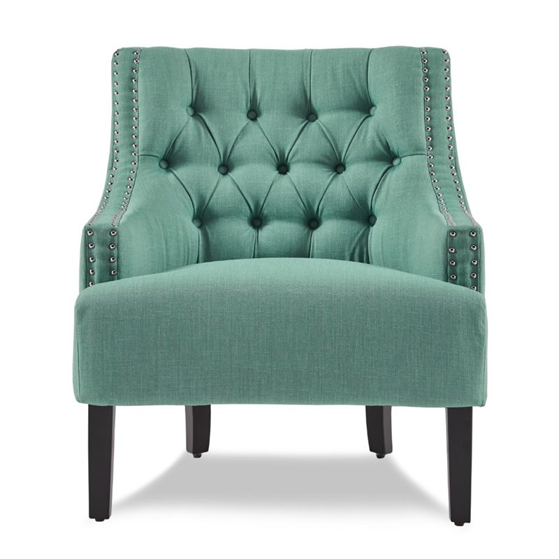 Lexicon Charisma Upholstered Accent Chair in Teal