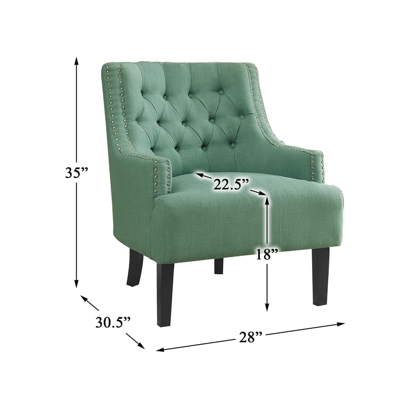 Lexicon Charisma Upholstered Accent Chair in Teal