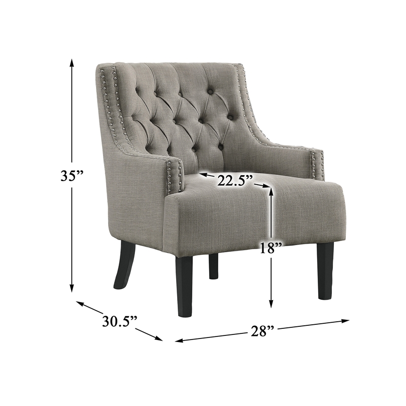 Lexicon Charisma Upholstered Accent Chair in Taupe