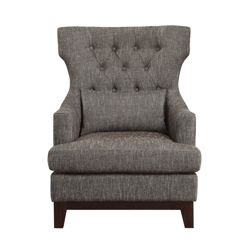 Lexicon Elegant Adriano Upholstered Wingback Chair In Gray   2018650 2 L 