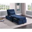 Lexicon Garrell Wood Storage Bench with Pull Out Ottoman in Blue