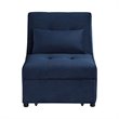Lexicon Garrell Wood Storage Bench with Pull Out Ottoman in Blue