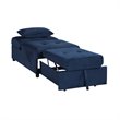 Lexicon Garrell Wood Storage Bench with Pull Out Ottoman in Blue