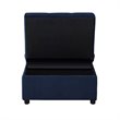 Lexicon Garrell Wood Storage Bench with Pull Out Ottoman in Blue