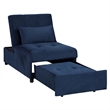 Lexicon Garrell Wood Storage Bench with Pull Out Ottoman in Blue