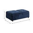 Lexicon Garrell Wood Storage Bench with Pull Out Ottoman in Blue