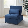 Lexicon Garrell Wood Storage Bench with Pull Out Ottoman in Blue