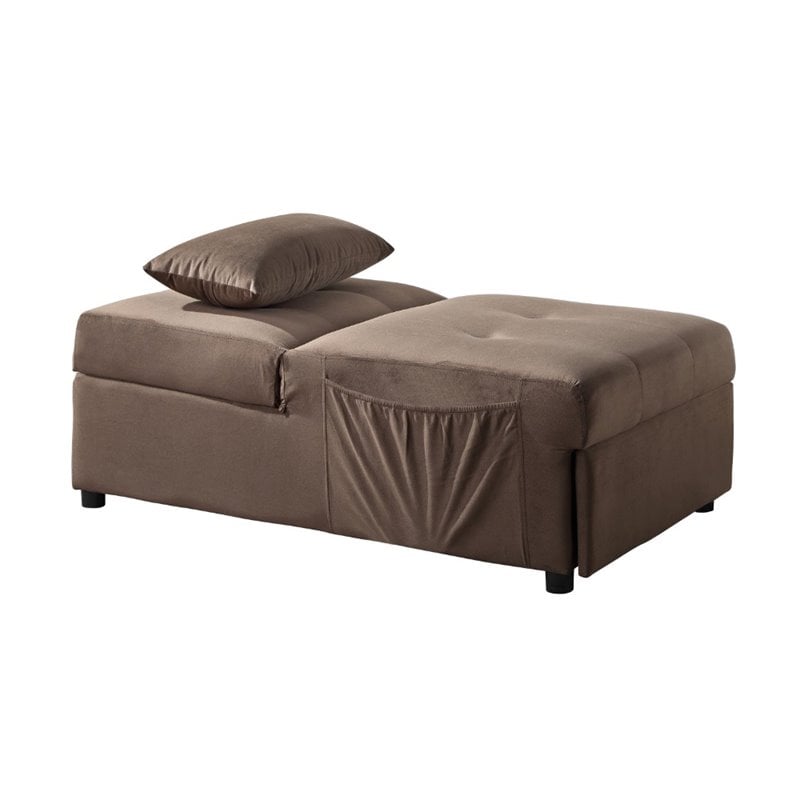 Lexicon Garrell Wood Storage Bench with Pull Out Ottoman in Dark Brown