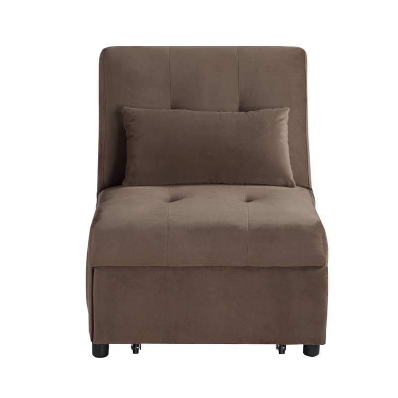 Lexicon Garrell Wood Storage Bench with Pull Out Ottoman in Dark Brown