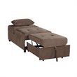 Lexicon Garrell Wood Storage Bench with Pull Out Ottoman in Dark Brown