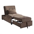 Lexicon Garrell Wood Storage Bench with Pull Out Ottoman in Dark Brown