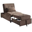 Lexicon Garrell Wood Storage Bench with Pull Out Ottoman in Dark Brown