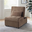 Lexicon Garrell Wood Storage Bench with Pull Out Ottoman in Dark Brown