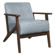 Lexicon August Velvet Upholstered Accent Chair in Blue Gray
