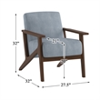 Lexicon August Velvet Upholstered Accent Chair in Blue Gray