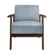 Lexicon August Velvet Upholstered Accent Chair in Blue Gray