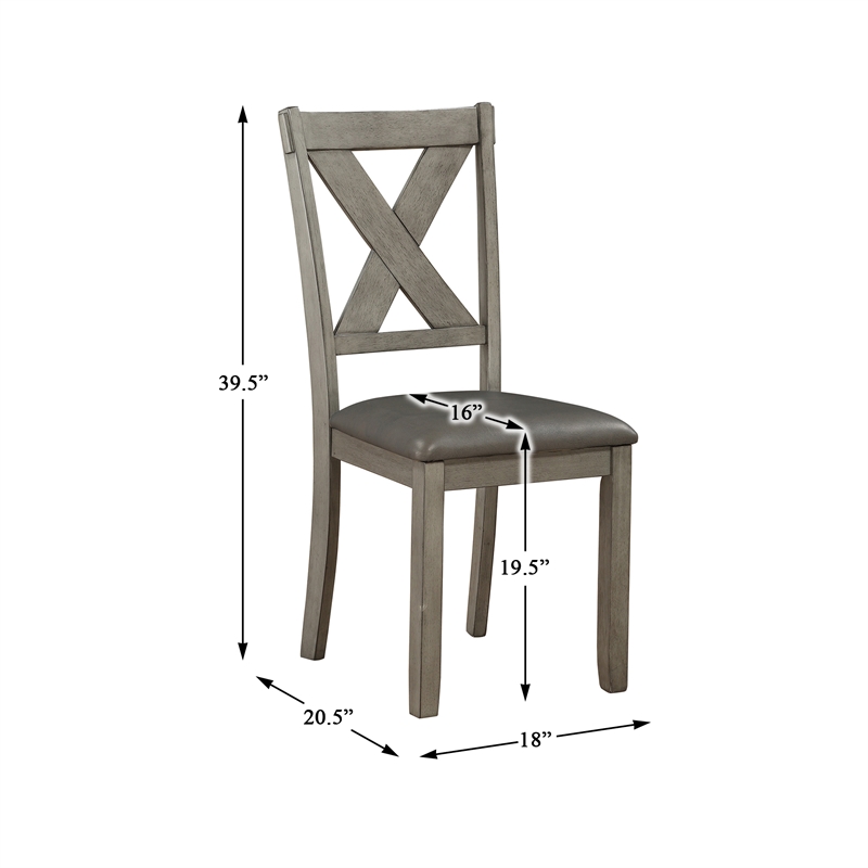 Lexicon Holders 6 Piece Wood Dining Set in Gray