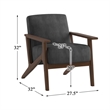 Lexicon August Velvet Upholstered Accent Chair in Dark Gray