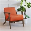 Lexicon August Velvet Upholstered Accent Chair in Orange