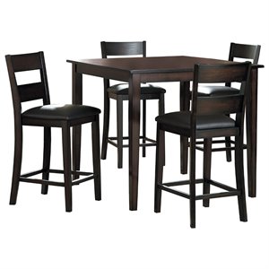 lexicon griffin 5 piece wood counter height dining set in espresso