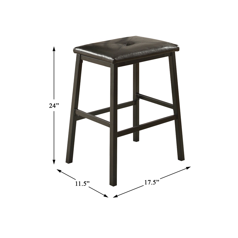 Lexicon Edgar 3 Piece Faux Marble Top Counter Height Dining Set in Black