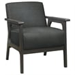 Lexicon Ocala Solid Wood and Fabric Upholstered Accent Chair in Dark Gray
