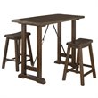 Lexicon Bracknell 3 Piece Wood Counter Height Dining Set in Brown Cherry