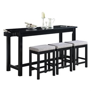 lexicon connected 4 piece wood counter height dining set