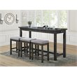 Lexicon Connected 4 Piece Wood Counter Height Dining Set in Brownish Gray