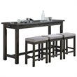Lexicon Connected 4 Piece Wood Counter Height Dining Set in Brownish Gray