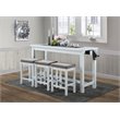 Lexicon Connected 4 Piece Wood Counter Height Dining Set in White