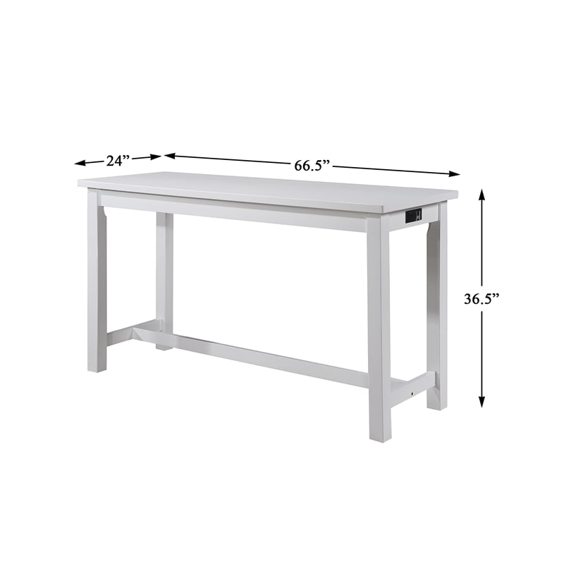 Lexicon Connected 4 Piece Wood Counter Height Dining Set in White