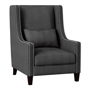 lexicon keller upholstered wingback chair in dark gray