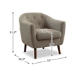 Lexicon Lucille Upholstered Accent Chair in Beige
