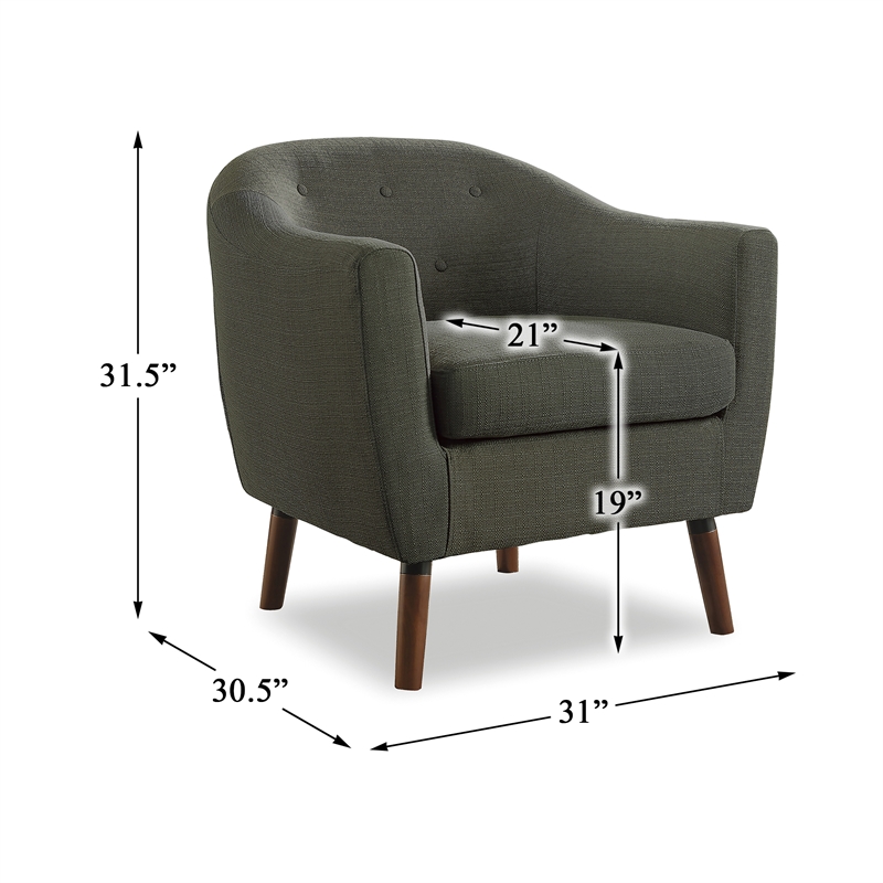 Lexicon Lucille Upholstered Accent Chair in Gray