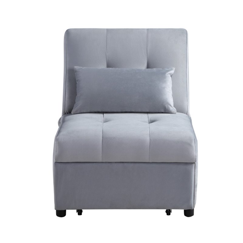 Lexicon Garrell Wood Storage Bench with Pull Out Ottoman in Gray