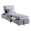Lexicon Garrell Wood Storage Bench with Pull Out Ottoman in Gray