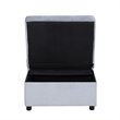 Lexicon Garrell Wood Storage Bench with Pull Out Ottoman in Gray