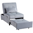 Lexicon Garrell Wood Storage Bench with Pull Out Ottoman in Gray