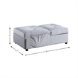 Lexicon Garrell Wood Storage Bench with Pull Out Ottoman in Gray