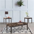 Lexicon Tempe 3 Piece Faux Marble Top Occasional Table Set in Black