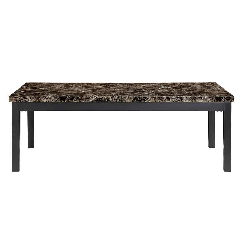 Lexicon Tempe 3 Piece Faux Marble Top Occasional Table Set in Black