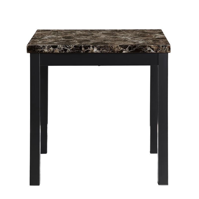 Lexicon Tempe 3 Piece Faux Marble Top Occasional Table Set in Black